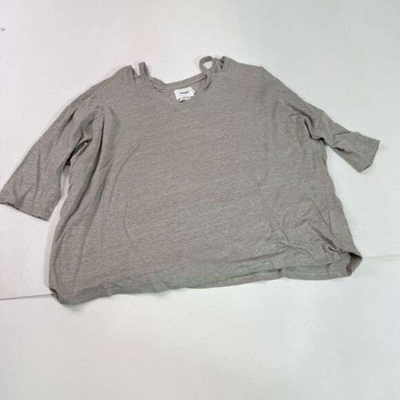 NOTSHY Cashmere Top Shirt Womens Small Medium Linen Beaded Oversized Gray - Picture 1 of 10